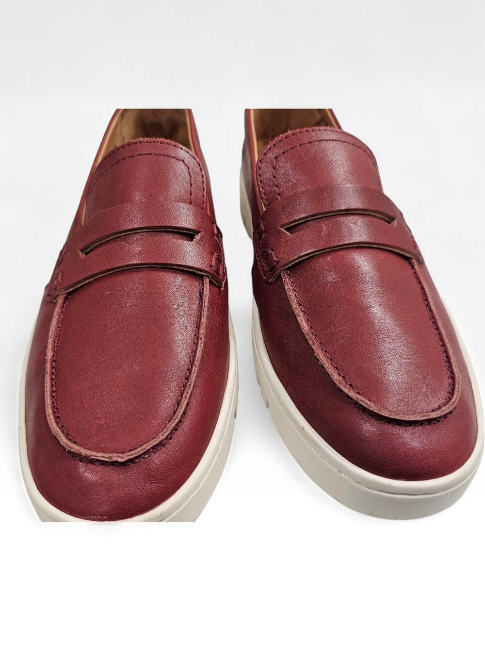 VIONIC Uptown Women Wine Red Leather Comfort Penny Loafers 8.5M - Picture 4 of 8